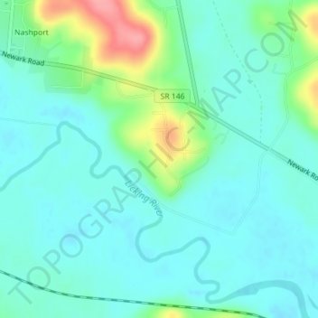 Topografisk karta Dillon State Park, höjd, relief