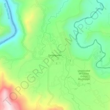 Topografisk karta Santágueda, höjd, relief