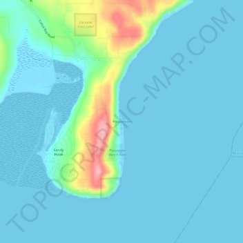Topografisk karta Possession, höjd, relief