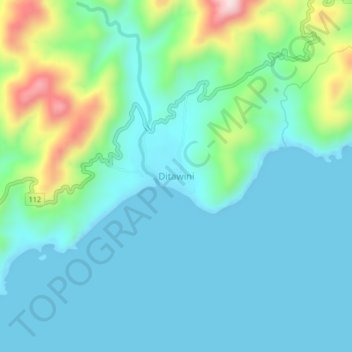 Topografisk karta Ditawini, höjd, relief