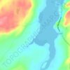 Topografisk karta Gander Bay, höjd, relief