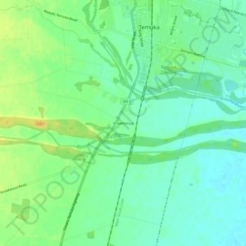 Topografisk karta Arowhenua, höjd, relief