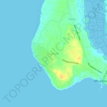 Topografisk karta Basdiot, höjd, relief