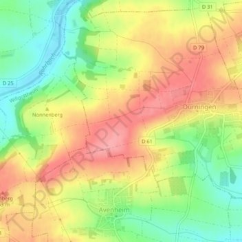 Topografisk karta Eselweg, höjd, relief