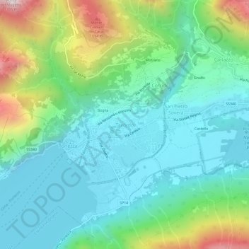 Topografisk karta Tavordo, höjd, relief