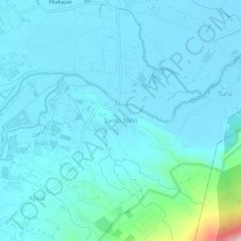 Topografisk karta Santo Niño, höjd, relief