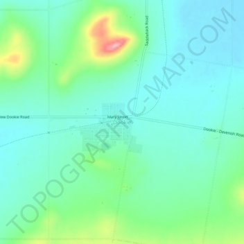Topografisk karta Dookie, höjd, relief