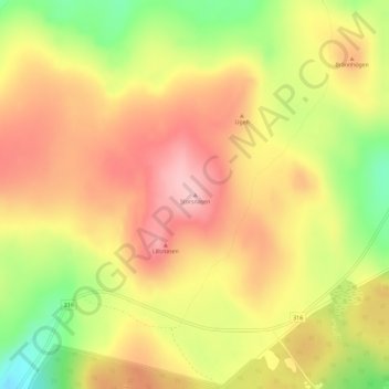 Topografisk karta Storsnasen, höjd, relief