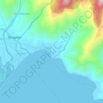 Topografisk karta Paltic, höjd, relief