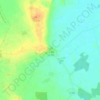 Topografisk karta Bjälbo, höjd, relief