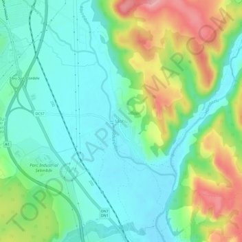 Topografisk karta Mohu, höjd, relief