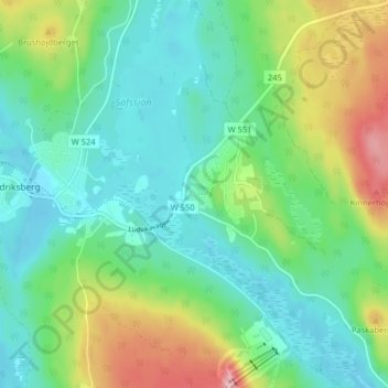 Topografisk karta Säfsen, höjd, relief