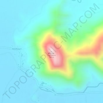 Topografisk karta Mount Capistrano, höjd, relief