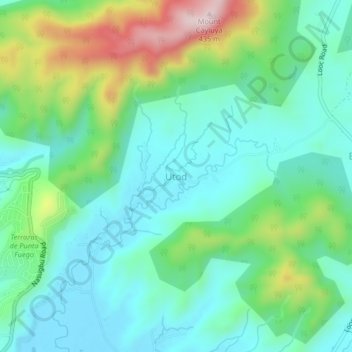 Topografisk karta Utod, höjd, relief