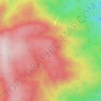 Topografisk karta Tableland, höjd, relief