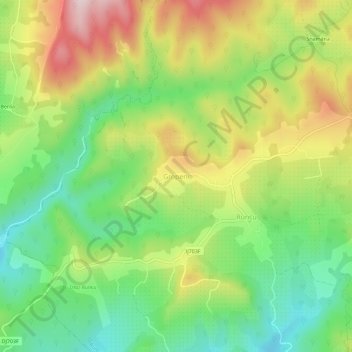 Topografisk karta Gropeni, höjd, relief