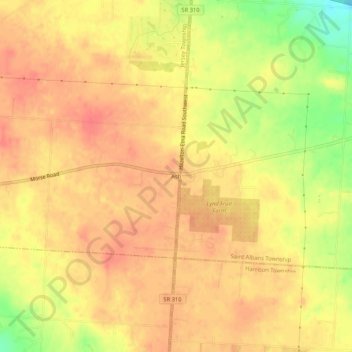 Topografisk karta Ash, höjd, relief