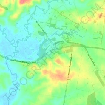Topografisk karta Meeniyan, höjd, relief