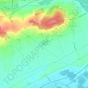 Topografisk karta Cutrelles, höjd, relief