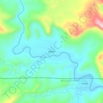 Topografisk karta Makilo, höjd, relief