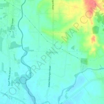 Topografisk karta Baluntay, höjd, relief