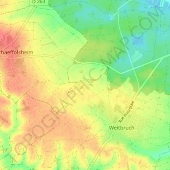 Topografisk karta Birkwald, höjd, relief
