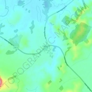 Topografisk karta Pakaraka, höjd, relief