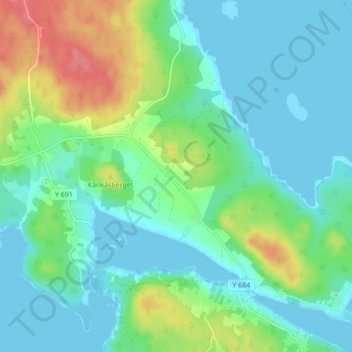Topografisk karta Ava, höjd, relief