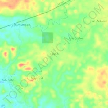 Topografisk karta Leona, höjd, relief