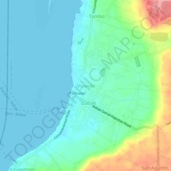 Topografisk karta Miranda, höjd, relief