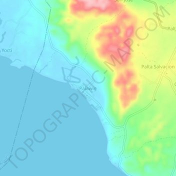 Topografisk karta Palawig, höjd, relief