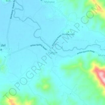 Topografisk karta Inaban, höjd, relief