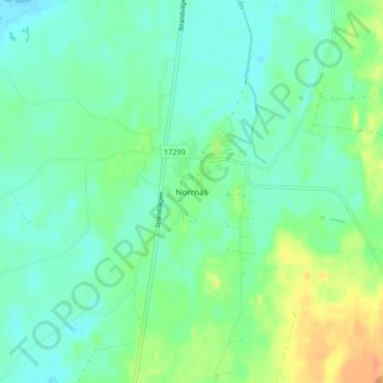Topografisk karta Norrnäs, höjd, relief