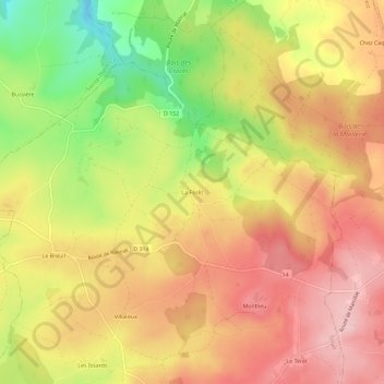 Topografisk karta La Forêt, höjd, relief