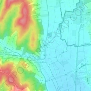 Topografisk karta Höll, höjd, relief