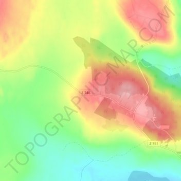 Topografisk karta Kallsta, höjd, relief
