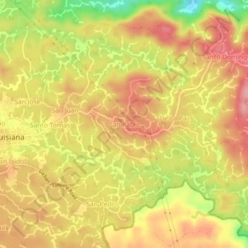 Topografisk karta San Pablo, höjd, relief