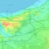 Topografisk karta Bab Ezzouar, höjd, relief