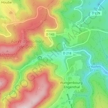 Topografisk karta Engenthal, höjd, relief