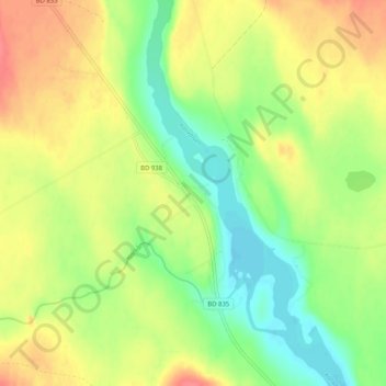 Topografisk karta Narken, höjd, relief