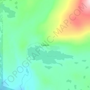 Topografisk karta Tossåsen, höjd, relief