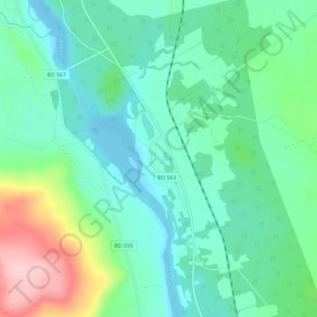 Topografisk karta Arnemark, höjd, relief