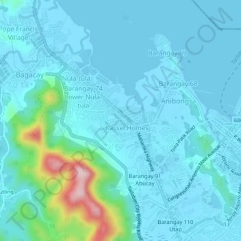 Topografisk karta Barangay 73, höjd, relief