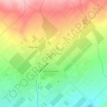 Topografisk karta Cannery Site, höjd, relief