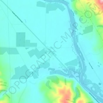Topografisk karta Ettrick, höjd, relief