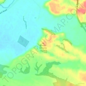 Topografisk karta Mount Glagow, höjd, relief