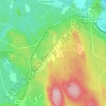 Topografisk karta Skeppmora, höjd, relief