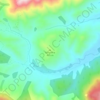 Topografisk karta Golgotha, höjd, relief