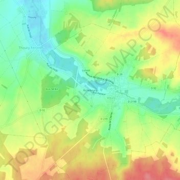 Topografisk karta Richebourg, höjd, relief