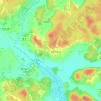 Topografisk karta Närtuna, höjd, relief